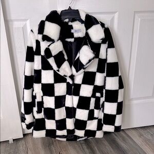 Black & White Adika Fur Jacket